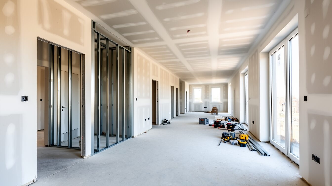 Residential development interior under construction